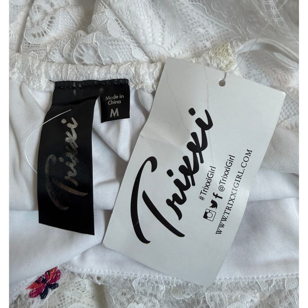 Trixx Women Dress Fit Flare Size Medium Faux Wrap Boho Festival Ruffle NWT New - Picture 9 of 11